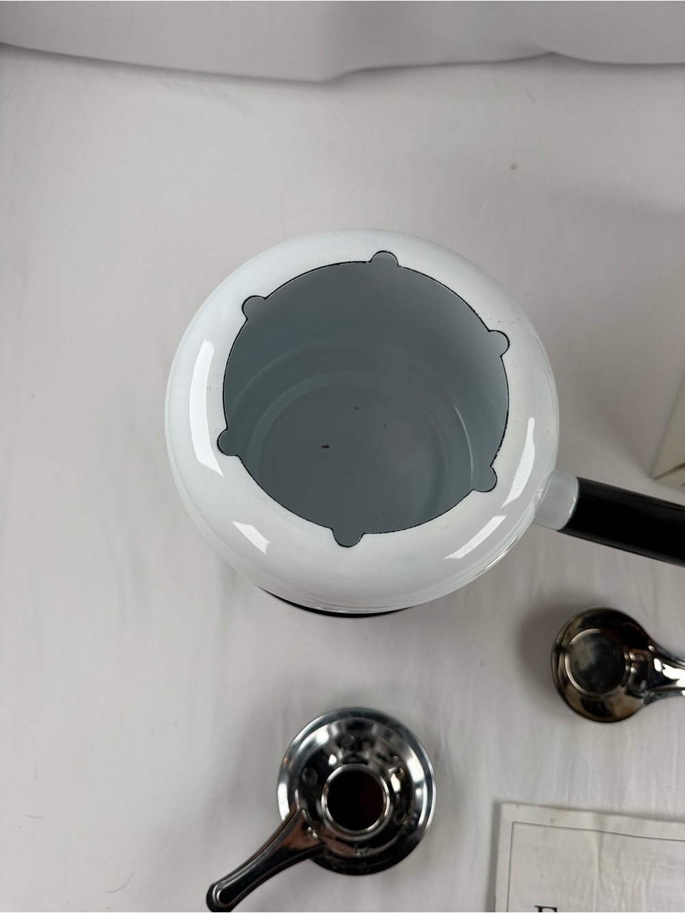 Roshco White and Black Fondue Set - Complete Serving Kit - Picture 9 of 9